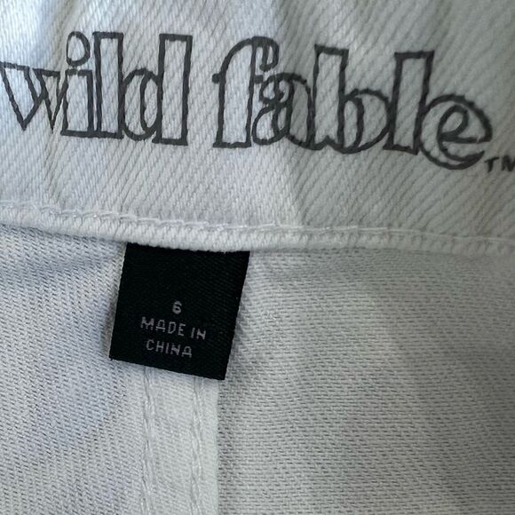 Wild fable high rise frayed jean shorts white size 6 - Picture 5 of 10
